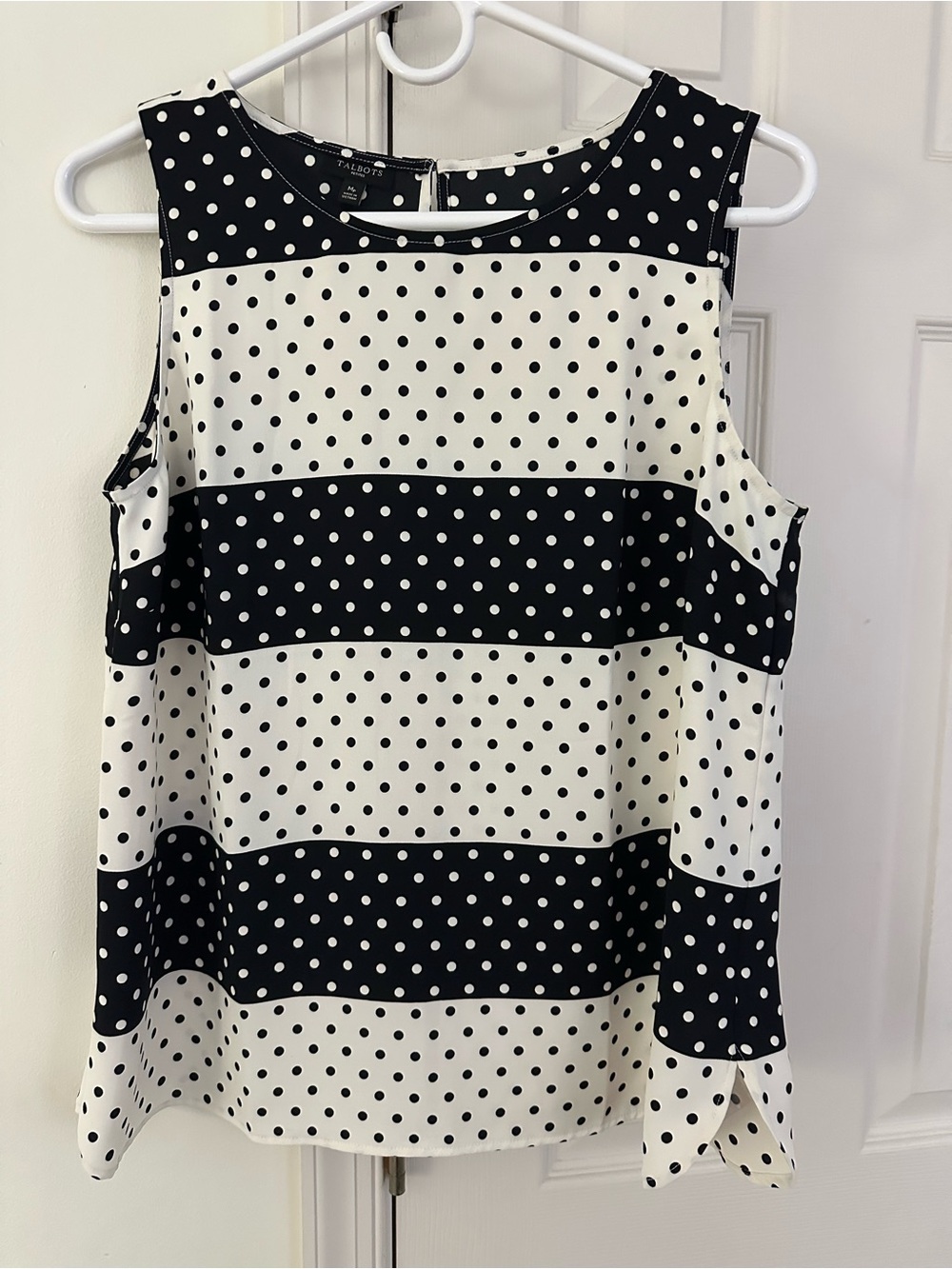Talbots Black and White Polka Dot Petite Blouse - never worn